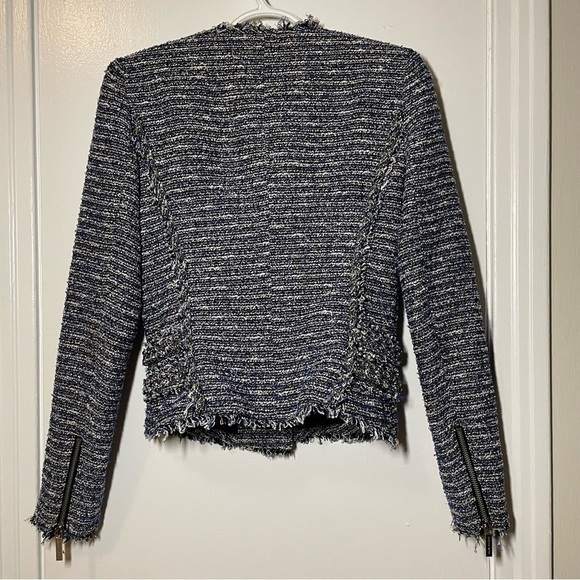 Michael Michael Kors Blue Tweed Biker Jacket size XS - Picture 7 of 9